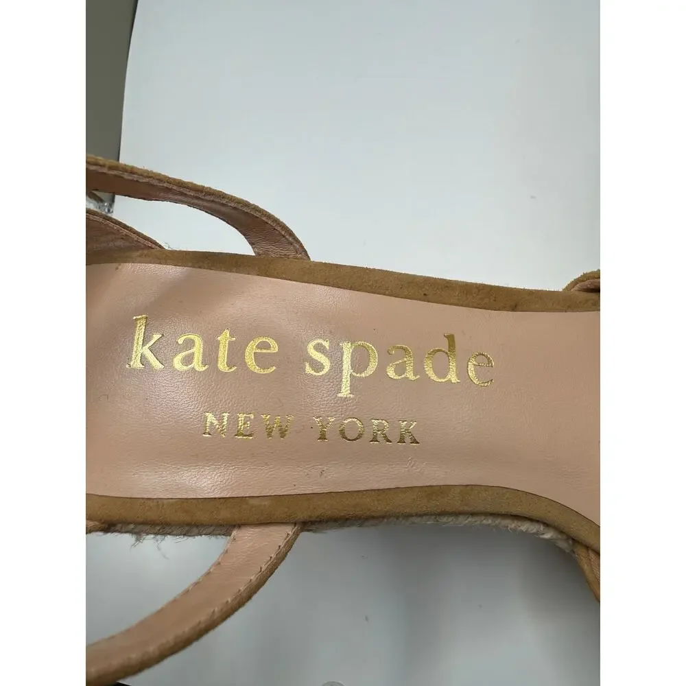 Kate Spade New York Tianna Platform Wedges Sz 10 tan suede espadrille